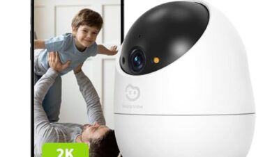 Beans View 2K (3MP) Inomhus Säkerhetskamera, Smart Färg Nattseende, Wi-Fi Husdjurs- / Hund- / Kattkamera Med Mänsklig Rörelsedetektering Och Spårning, 360° Vy Babymonitor, 2,4 GHz PTZ CCTV D210