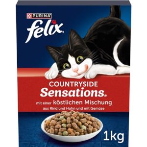 FELIX Countryside Sensations torr kattmat med nötkött och kyckling, 1-pack (1 x 1 kg)